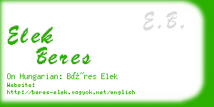 elek beres business card